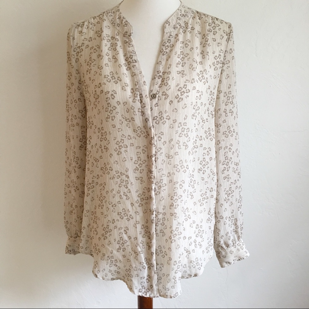 BR Leopard Button Up Blouse - S
